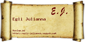 Egli Julianna névjegykártya